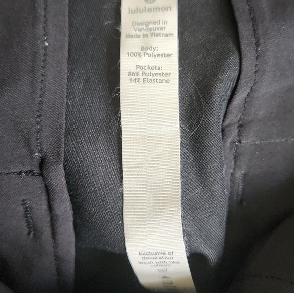 Lululemon Women Dress Casual Pants Trouser Cropped Tqppered Pockets Black  4-A76 - Picture 3 of 6